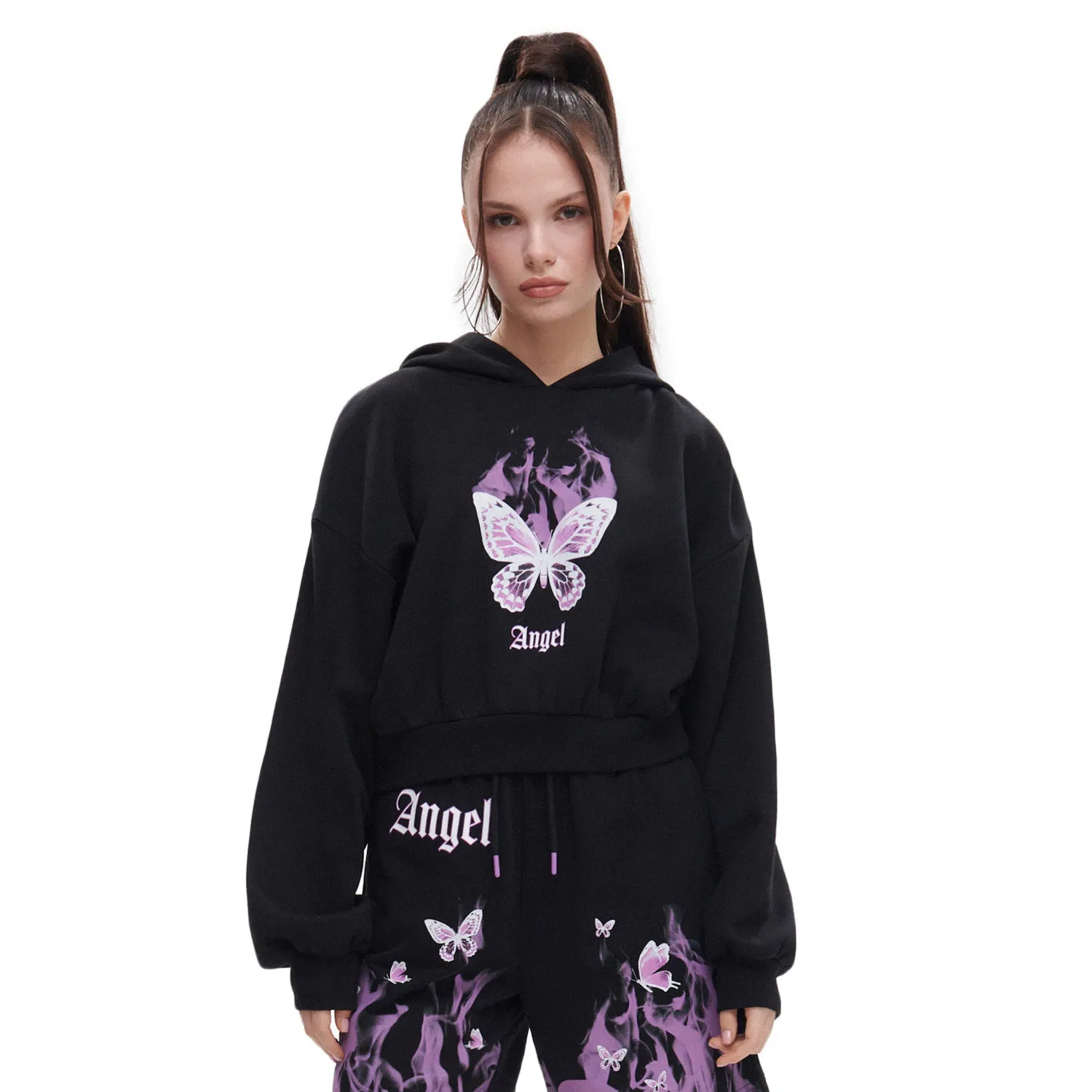 Cropp - Bluză oversize cu glugă - Negru