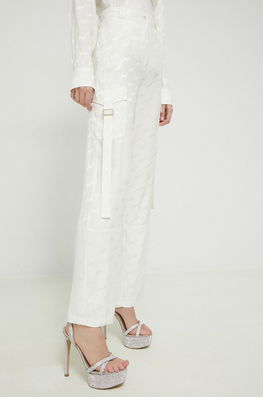 Blugirl Blumarine Pantaloni Femei, Culoarea Bej, Drept, High Waist Dama, Panza