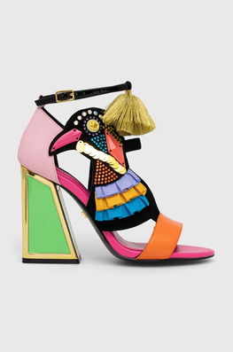 Kat Maconie Sandale De Piele Aya Dama Multicolor, Toc Gros