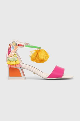 Kat Maconie Sandale De Piele Kay Femei, Cu Toc Drept Dama Multicolor, Toc Gros