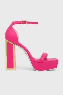 Kat Maconie Sandale De Piele Missy Culoarea Roz Dama, Toc Gros