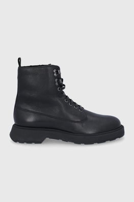 Boss Bocanci De Piele Bărbați, Culoarea Negru Bărbaţi, Casual