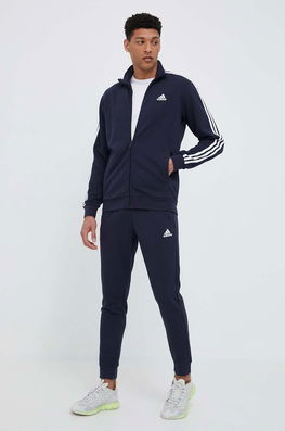 Adidas Trening Barbati, Culoarea Albastru Marin Bărbaţi Bleumarin, Tricotaj, Model Imprimeu