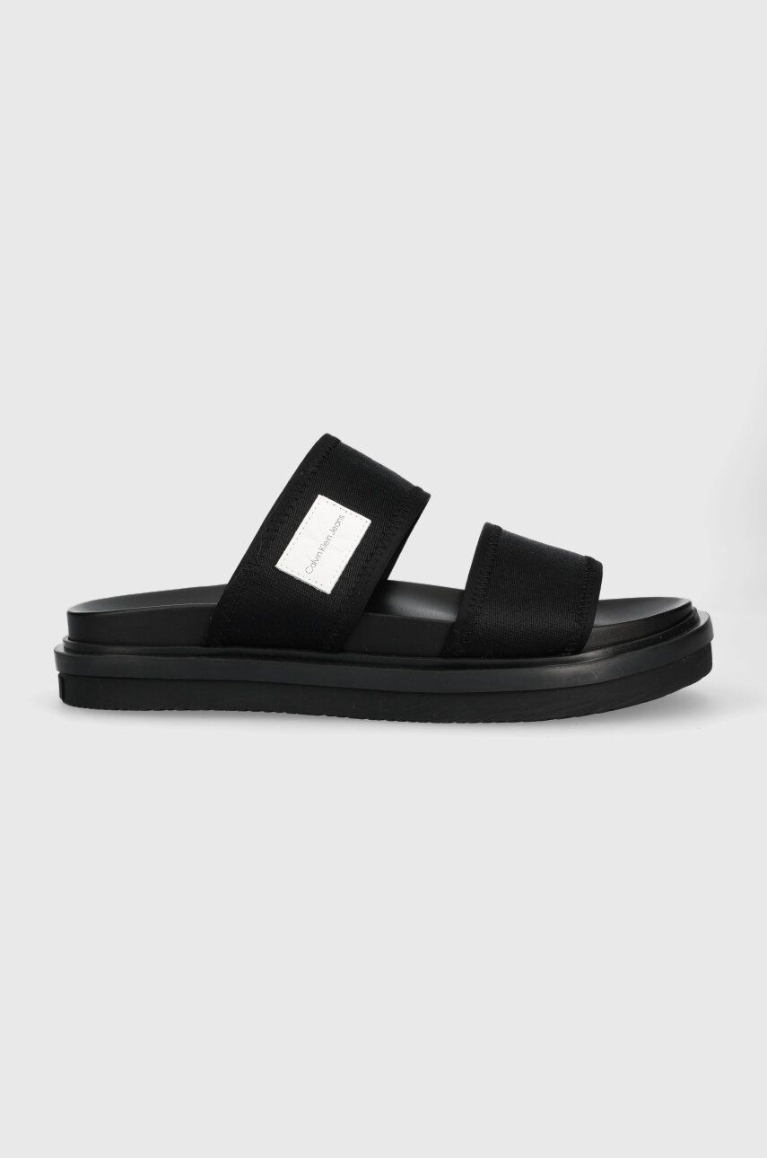 Calvin Klein Jeans Papuci SANDAL BADGE STORY Barbati, Culoarea Negru, YM0YM00642 Bărbaţi, Textil