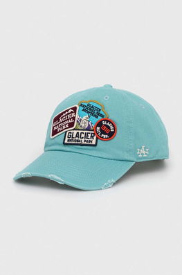 American Needle șapcă De Baseball Din Bumbac Glacier National Park Cu Imprimeu Bărbaţi Albastru