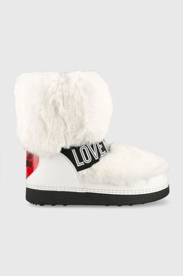 Love Moschino Cizme De Iarna Culoarea Alb Dama, Imitatie De Piele