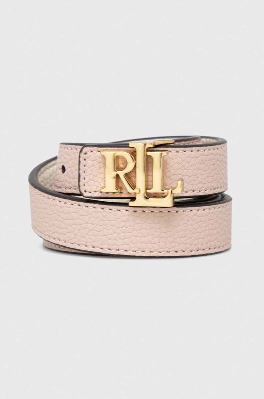 Lauren Ralph Lauren Curea De Piele Cu Doua Fete Femei, Culoarea Roz Dama