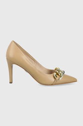 Baldowski Stilettos De Piele Culoarea Bej Dama, Toc Subtire