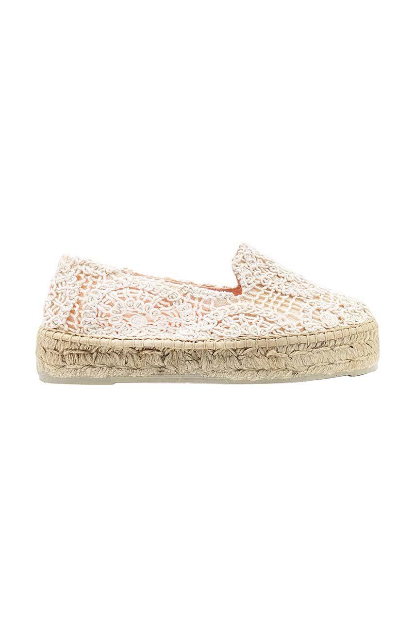 Manebi Espadrile Double Sole Espadrilles Culoarea Bej, Cu Platforma, G 4.3 D0 Dama, Textil