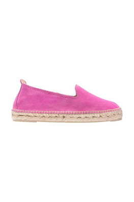 Manebi Espadrile Din Piele Intoarsa Flat Espadrilles Culoarea Violet, R 3.6 N0 Dama, Toc Plat