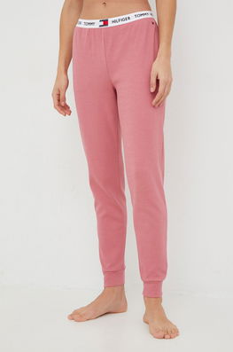 Tommy Hilfiger Pantaloni De Trening Femei, Culoarea Roz, Neted Dama, Tricotaj