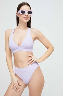 Casall Sutien De Baie Culoarea Violet, Cupa Moale Dama, Munte
