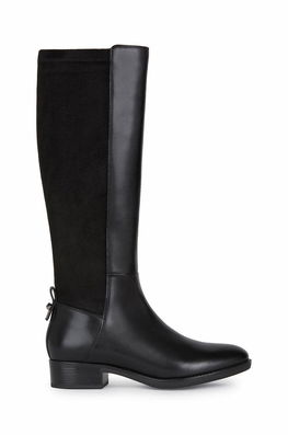 Geox Cizme Felicity Femei, Culoarea Negru, Cu Toc Plat Dama, Imitatie De Piele
