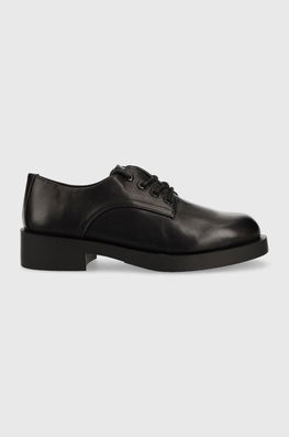 Aldo Pantofi De Piele Cambridge Femei, Culoarea Negru, Cu Toc Plat Dama