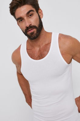 United Colors Of Benetton Tricou Bărbați, Culoarea Alb Bărbaţi, Cu Elastan