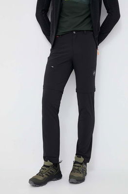 Mammut Pantaloni De Exterior Runbold Zip Off Culoarea Negru Bărbaţi, Panza