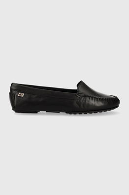 Tommy Hilfiger Mocasini De Piele ESSENTIAL CHIC MOCASSIN Femei, Culoarea Negru, Cu Toc Plat, FW0FW07224 Dama