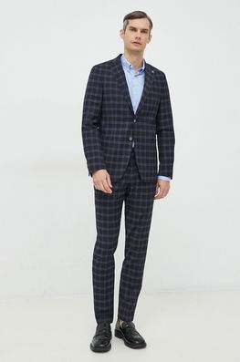 Michael Kors Costum Din Amestec De Lana Culoarea Albastru Marin, Modelator Bărbaţi Bleumarin, Panza