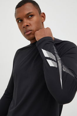 Reebok Longsleeve Funcțional Bărbaţi Negru, Munte