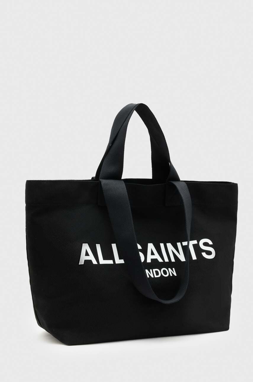 AllSaints Poseta Culoarea Negru Dama, Piele, Model Print