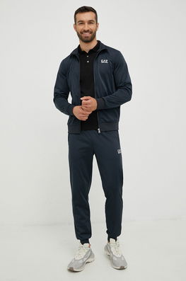 EA7 Emporio Armani Trening Barbati, Culoarea Albastru Marin Bărbaţi Bleumarin, Panza, Model Print