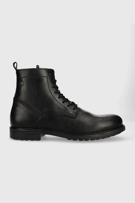 Jack & Jones Ghete De Piele Frances Barbati, Culoarea Negru Bărbaţi, Casual