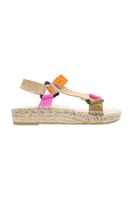 Manebi Sandale Din Piele Intoarsa Hiking Femei, Culoarea Bej, O 9.0 JH Dama, Toc Plat