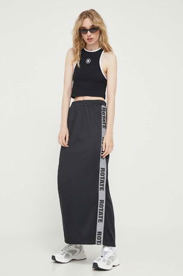 Rotate Fusta Culoarea Negru, Maxi, Drept Dama, Panza, Casual, Model Print