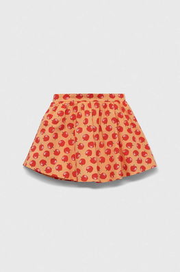 United Colors Of Benetton Fusta Din Bumbac Pentru Copii Culoarea Portocaliu, Mini, Evazati