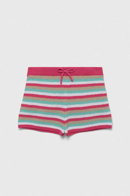 United Colors Of Benetton Pantaloni Scurti Copii Culoarea Roz, Modelator, Tricotaj, Casual