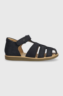 Shoo Pom Sandale Din Piele Intoarsa Pentru Copii Culoarea Albastru Marin Bleumarin