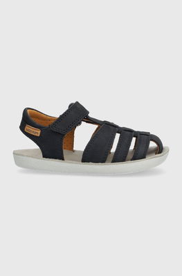 Shoo Pom Sandale Din Piele Intoarsa Pentru Copii Culoarea Albastru Marin Bleumarin