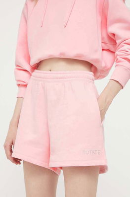 Rotate Pantaloni Scurti Din Bumbac Culoarea Roz, Cu Imprimeu, High Waist Dama