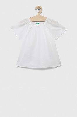 United Colors Of Benetton Bluza De Bumbac Pentru Copii Culoarea Alb, Casual
