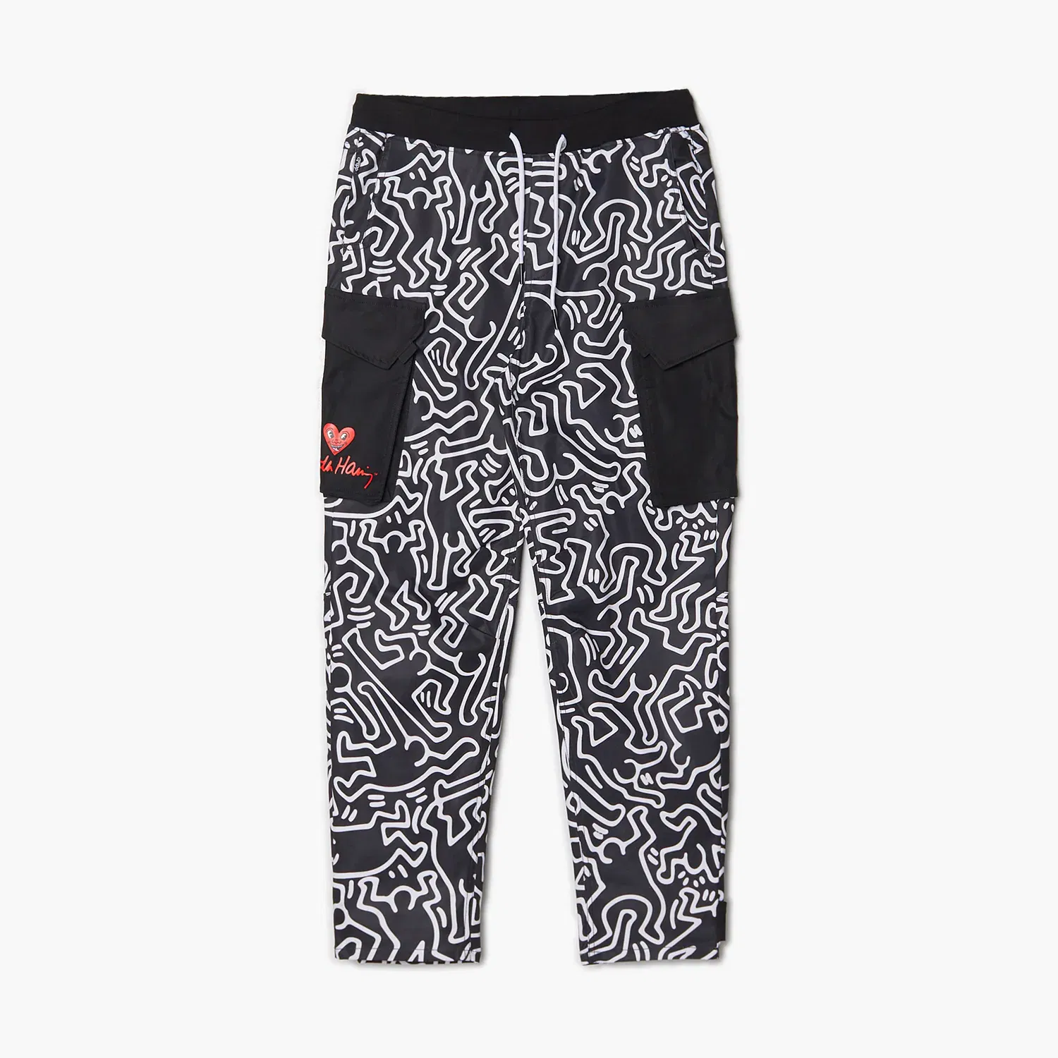 Cropp - Pantaloni cargo cu buzunare Keith Haring - Negru