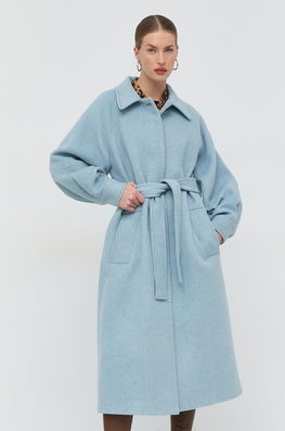 Beatrice B Palton De Lana De Tranzitie, Oversize Dama Albastru