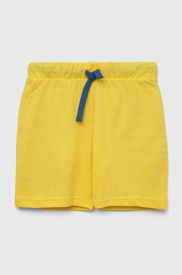 United Colors Of Benetton Pantaloni Scurți Din Bumbac Pentru Copii Culoarea Galben, Neted, Talie Reglabila, Casual