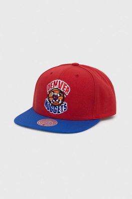 Mitchell&Ness Sapca Denver Nuggets Culoarea Rosu, Modelator Bărbaţi, Model Imprimeu