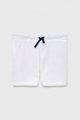 United Colors Of Benetton Pantaloni Scurți Din Bumbac Pentru Copii Culoarea Alb, Neted, Talie Reglabila, Casual