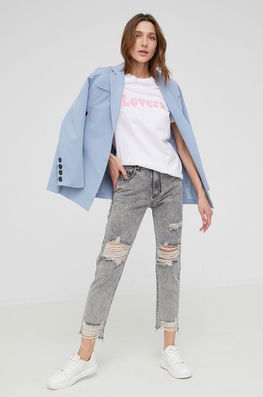 Answear Lab Jeansi Femei , High Waist Dama Gri