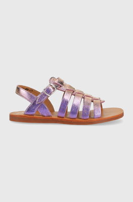 Pom D'api Sandale Din Piele Pentru Copii Culoarea Violet