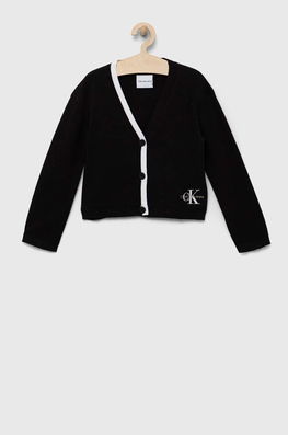 Calvin Klein Jeans Cardigan Din Bumbac Pentru Copii Culoarea Negru, Light