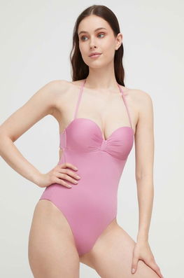 O Bucată Culoarea Roz, Cupa Rigidizata Max Mara Beachwear Dama