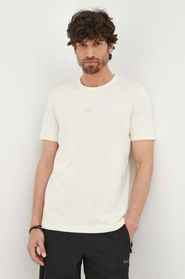 Boss Orange Tricou Din Bumbac BOSS ORANGE Culoarea Bej, Neted Bărbaţi