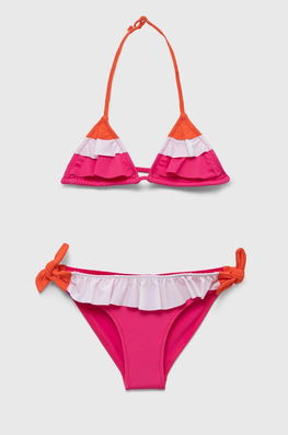 United Colors Of Benetton Costum De Baie Pentru Copii Din Două Piese Culoarea Roz, Set