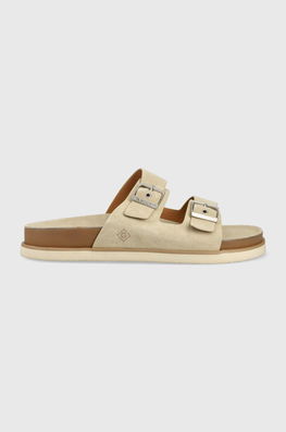 Gant Papuci Din Piele Palbuddy Barbati, Culoarea Bej, 26603897.G25 Bărbaţi, Piele Intoarsa