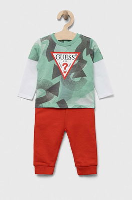 Guess Trening Din Bumbac Pentru Bebelusi Culoarea Verde Copii, Model Print