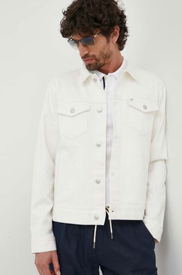 Tommy Hilfiger Geaca Jeans Barbati, Culoarea Bej, De Tranzitie Bărbaţi