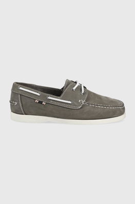 Jack & Jones Mocasini Din Piele Intoarsa Jfwsailor Barbati, Culoarea Gri Bărbaţi, Casual