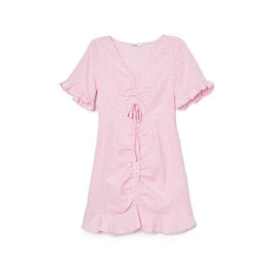 Cropp - Rochie în carouri - Roz